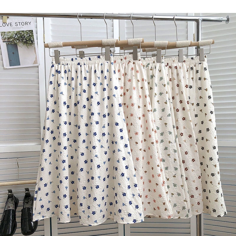 Chân Váy Dài Dáng Chữ a Lưng Thun Họa Tiết Chấm Bi Thời Trang Mùa Hè