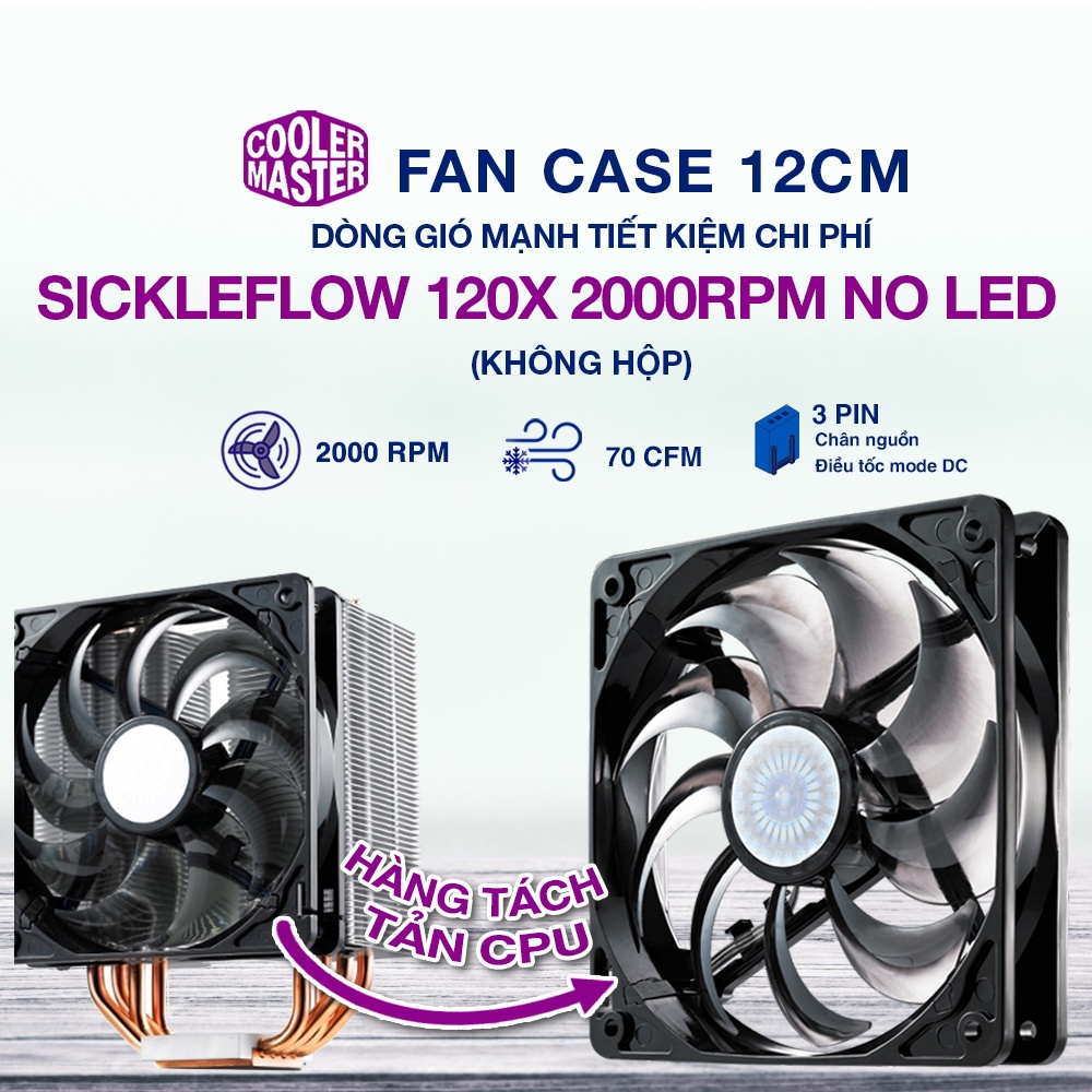 Quạt Fan Case 12cm Cooler Master gió mạnh quạt êm - CoolerMaster SickleFlow Halo ...