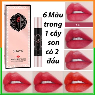 Son 6 màu, sáu màu trong một cây, son siêu lì lên màu chuẩn đẹp, mềm mịn và không khô môi, mẫu mới nhất o2o shop