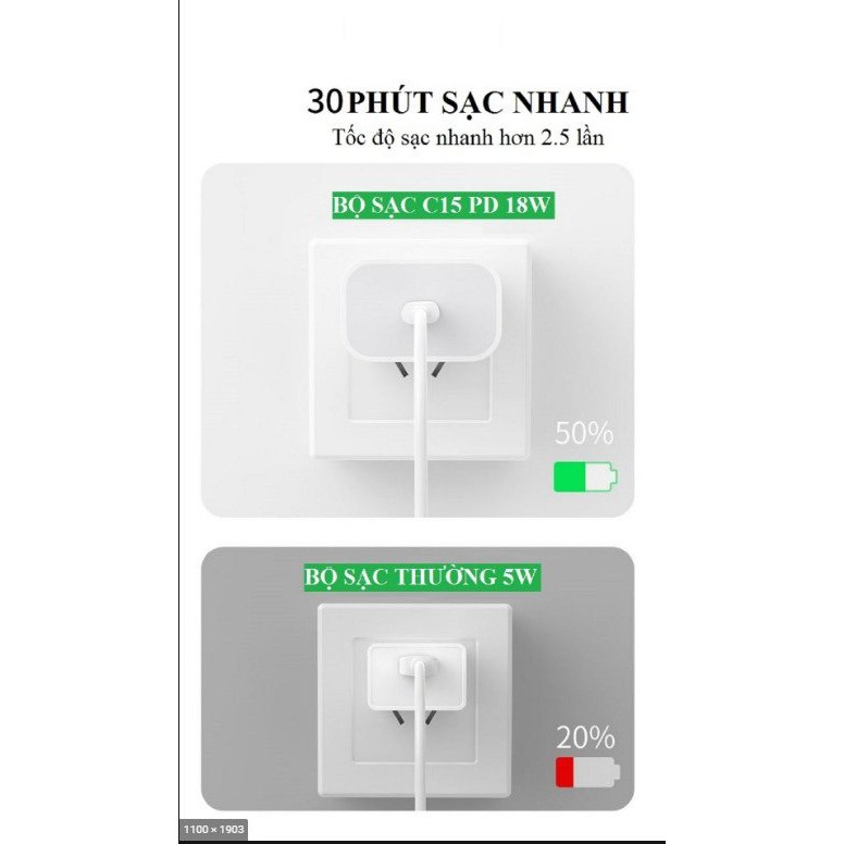 [SẠC NHANH] Bộ sạc nhanh iphone 18W chân dẹp US - Sử dụng cho IPhone 11 Pro Max/ 11 Pro/ X/ XS Max/ 8/ 8 Plus/ 7/ 7Plus