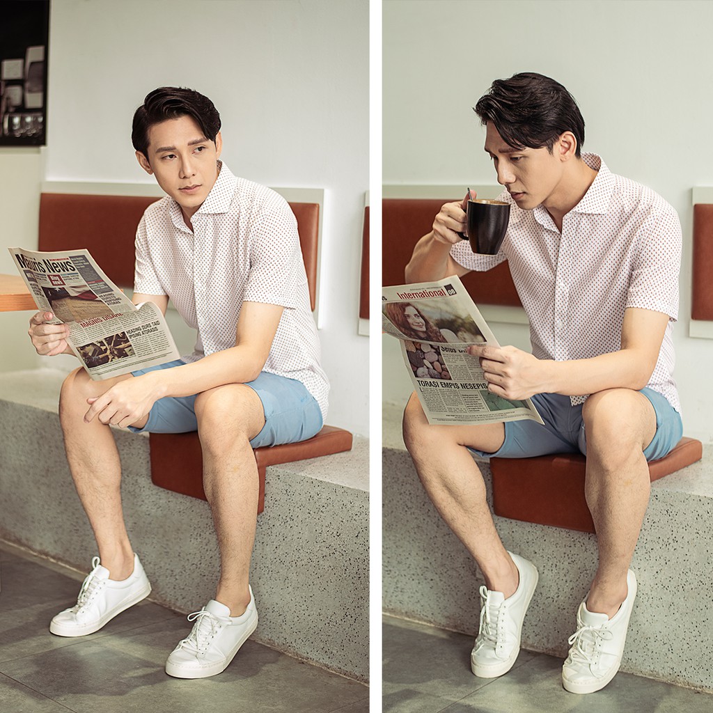 Áo sơ mi nam ngắn tay công sở cao cấp Biman by Biluxury vải cotton thoáng khí thấm mồ hôi 4SMCH008CAM | BigBuy360 - bigbuy360.vn