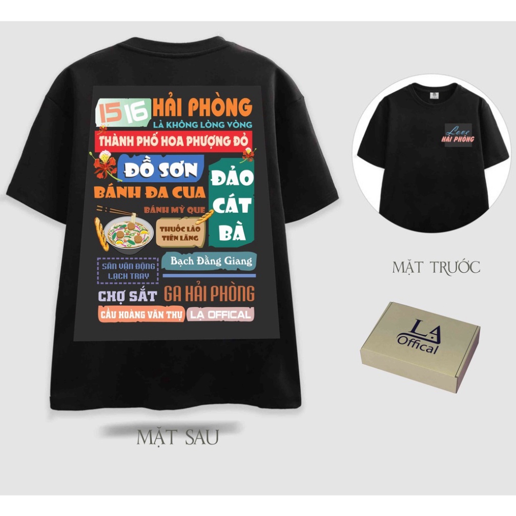 Áo thun Unisex tỉnh HẢI PHÒNG nam nữ form rộng, cổ tròn tay lỡ conton 4 chiều - Lạ offical