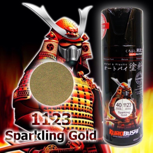 1123-sơn xịt samurai màu vàng lấp lánh