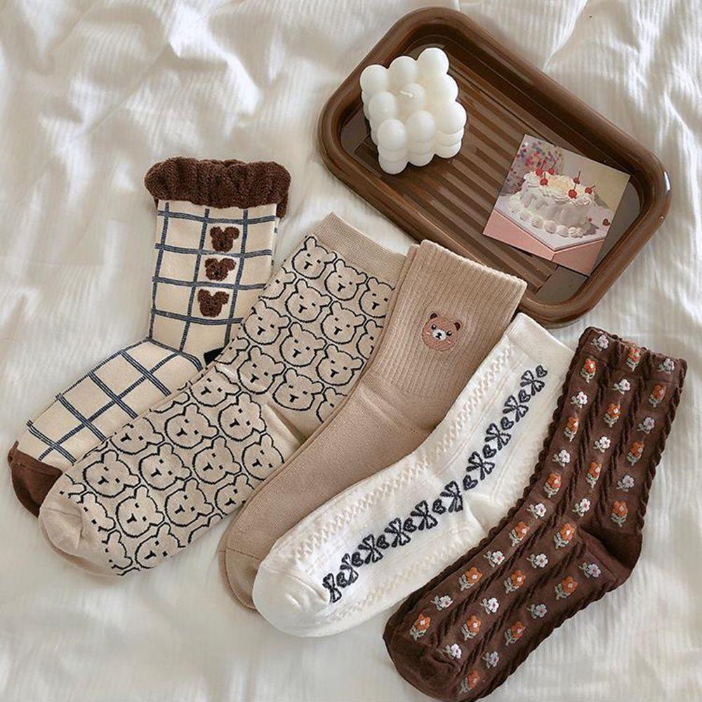 Vớ Cotton Mềm Thoáng Khí In Họa Tiết Hoạt Hình Dễ Thương Cho Nữ 1