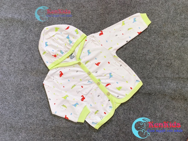 (3-15kg) 1 Áo khoác cotton có nón hoạ tiết cho bé sơ sinh