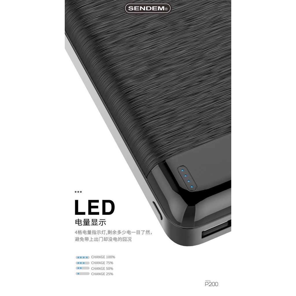 [Mã 155ELSALE giảm 7% đơn 300K] Pin sạc dự phòng 20000mAh SENDEM P200 DP01