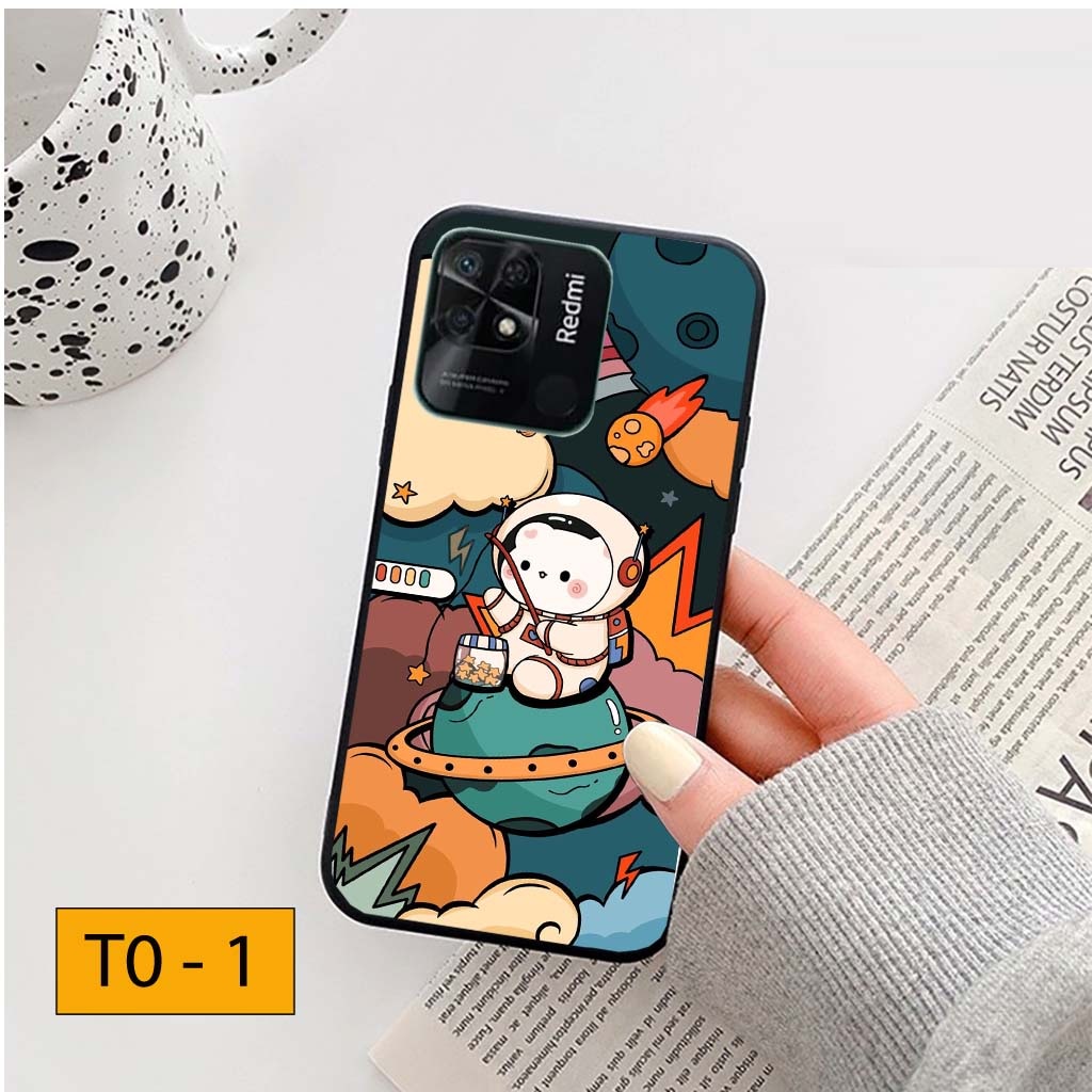 Ốp lưng Xiaomi Redmi 10C hình Phi hành gia vũ trụ ngân hà cá tính, trẻ trung, mặt lưng ép kính nano chống bể