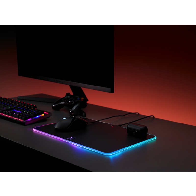 Bàn di chuột Gaming Rapoo V10RGB Wireless Charger có đèn led RGB kiêm sạc không dây