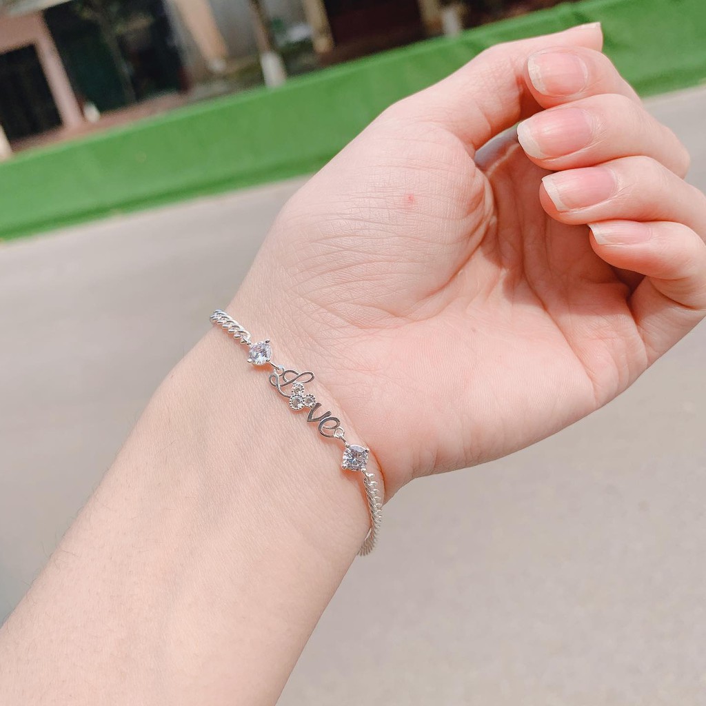 Lắc tay chữ Love thiết kế tinh tế, lắc tay bạc ta nguyên chất nhiều ý nghĩa | BigBuy360 - bigbuy360.vn