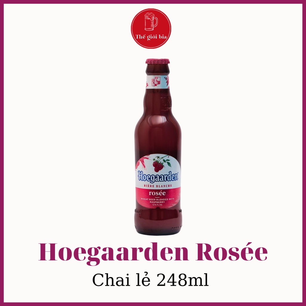 Chai bia Hoegaarden Rosée 248ml lẻ dùng thử | Bia hoa quả | Chính hãng