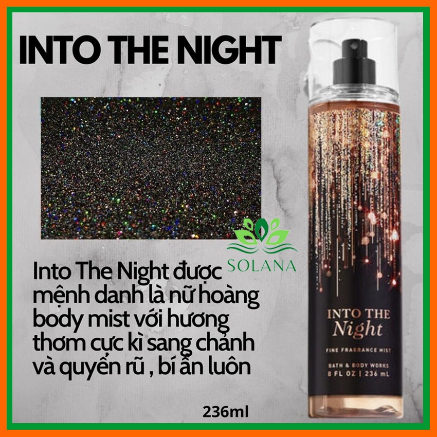 [NỘI ĐỊA TRUNG] Xịt Thơm Toàn Thân INTO THE NÌGHT&amp; A THOUSAND WISHES 236ML, Body Mist Unisex, Nước Hoa Thơm Lâu SOLANA