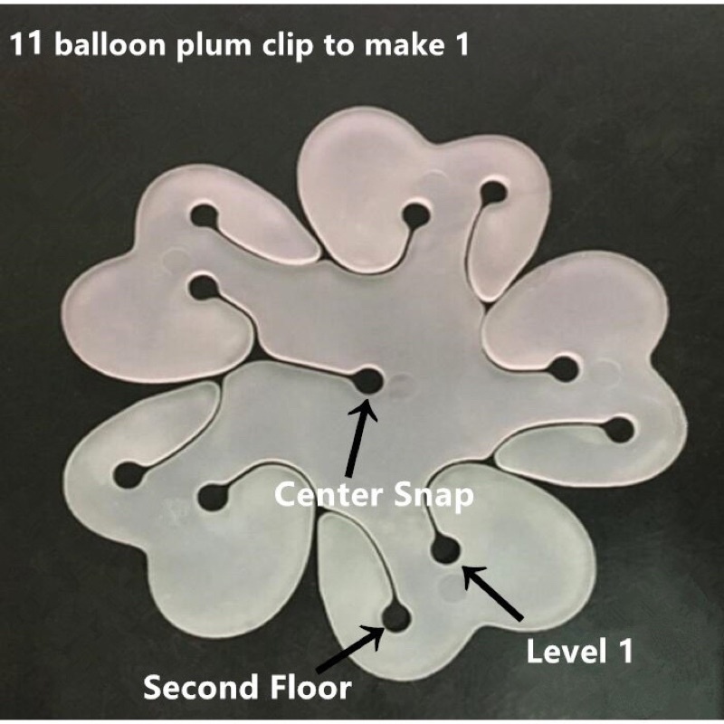 Miếng nhựa kẹp hình hoa 5 cánh bóng bay trang trí sinh nhật