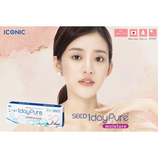 Kính áp tròng SEED TRONG SUỐT 1 NGÀY - Lens số 1 NHẬT BẢN 1 day Pure (Độ cận từ 0- 16 ĐỘ)