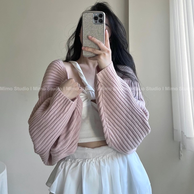 Cardigan bolero pink - Cherry cropped tee