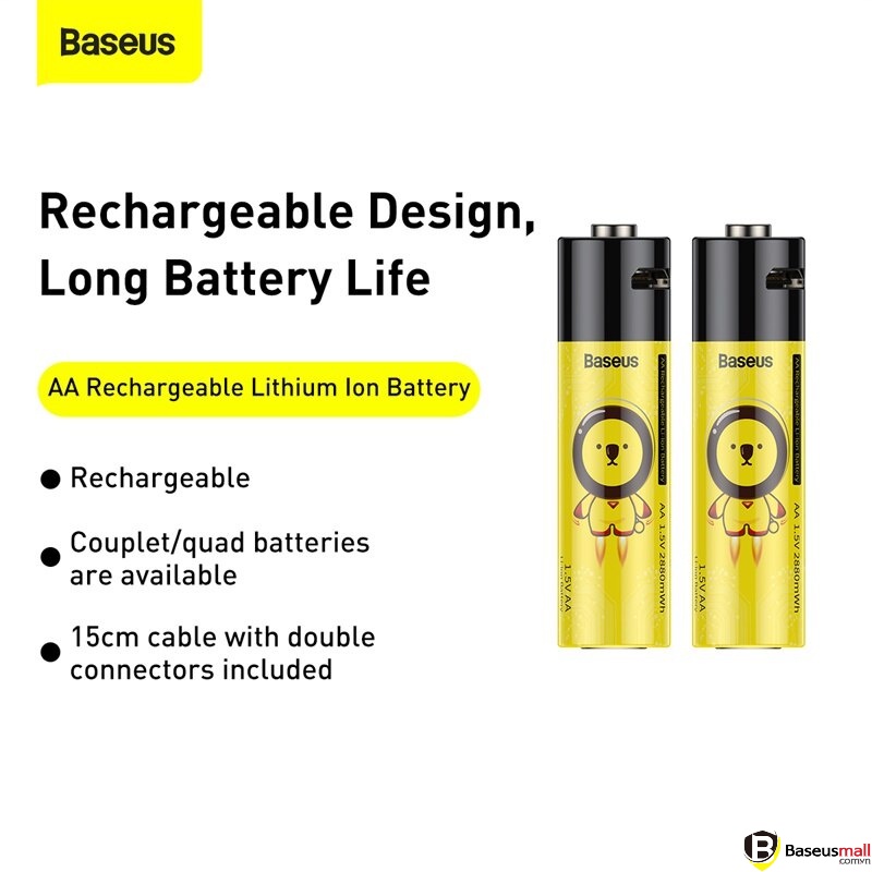 Baseus -BaseusMall VN Pin sạc Baseus AA Rechargeable Li-ion Battery 2280mWh