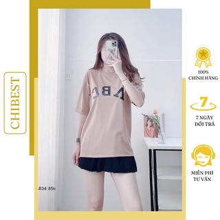 Áo phông nữ áo thun nữ form rộng tay lỡ đẹp cổ tròn Áo thun in chữ ABC CHIBEST LAB34