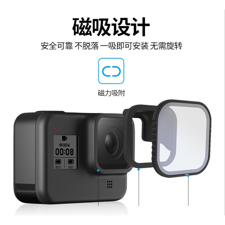 Filter lọc sáng lọc màu cho máy quay Gopro 8 CPL ND8/16/32