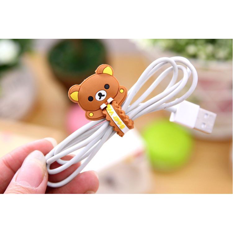 Set 2 Dây Quấn Tai Nghe Cáp Sạc Cao Su Hoạt Hình Cute Siêu Dai Siêu Bền Loại Xịn !