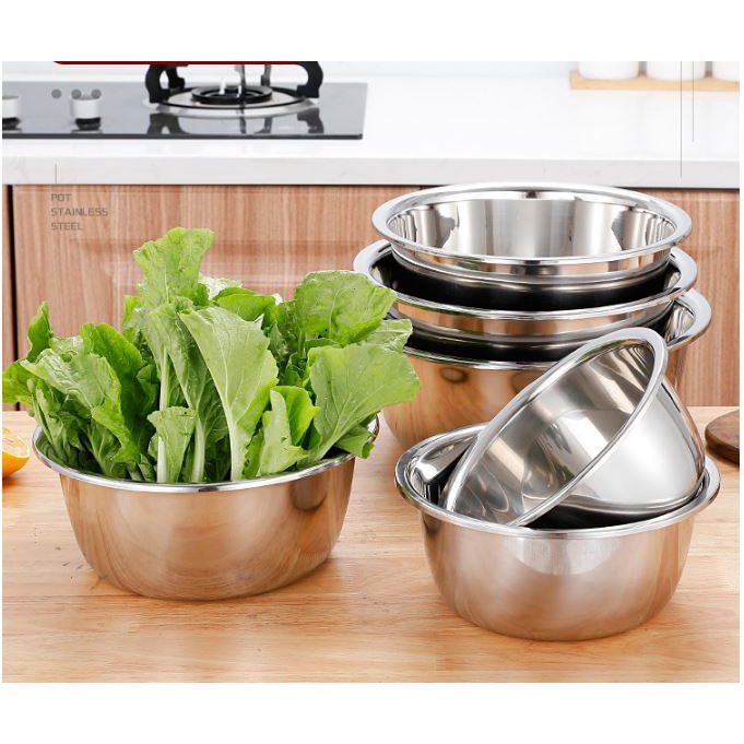 Tô trộn bột inox 304 đế bằng loại dày