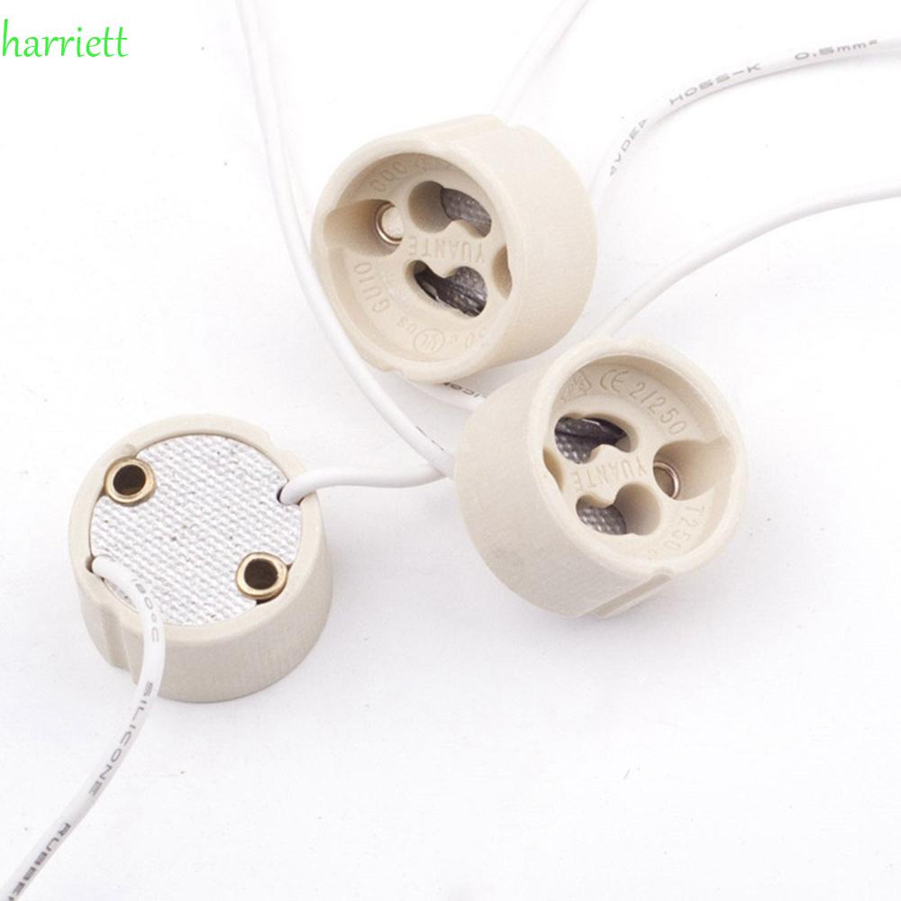 Chân Đế Đèn GU10 Kèm Dây Cáp Kết Nối Gốm Sứ Đầu Silicon