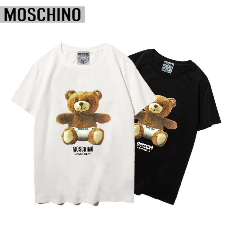 Áo thun Moschino 8817 cotton cổ tròn tay ngắn in họa tiết chữ cái thời trang dành cho cặp đôi
