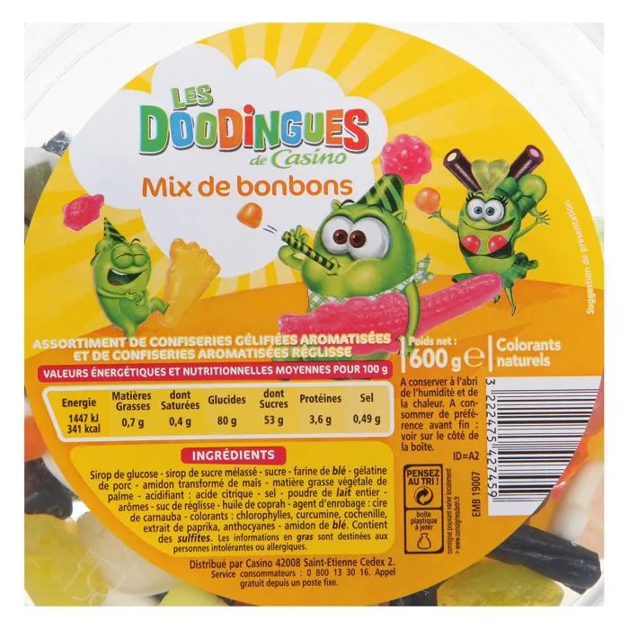 Kẹo Dẻo Hỗn Hợp Casino 600g - Casino Les Doodingues Mix de Bonbons 600g