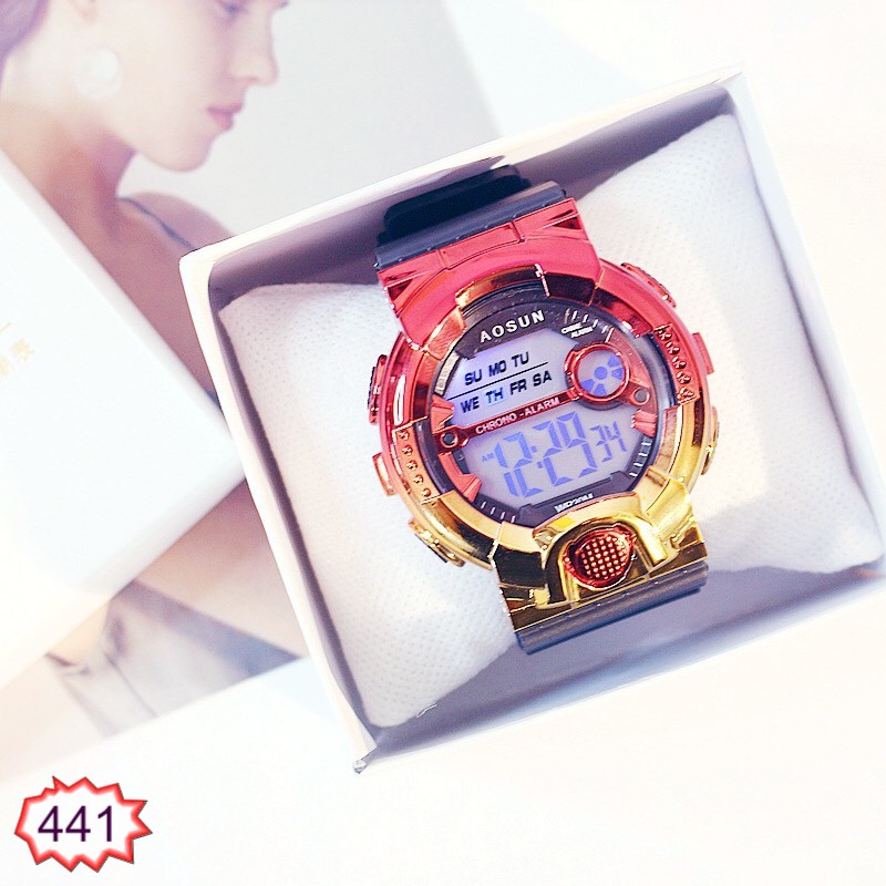 ĐỒNG HỒ NAM HAZO SPORT 441 PHA 2 MÀU ĐIỆN TỬ SIÊU ĐẸP HOT TREND | BigBuy360 - bigbuy360.vn