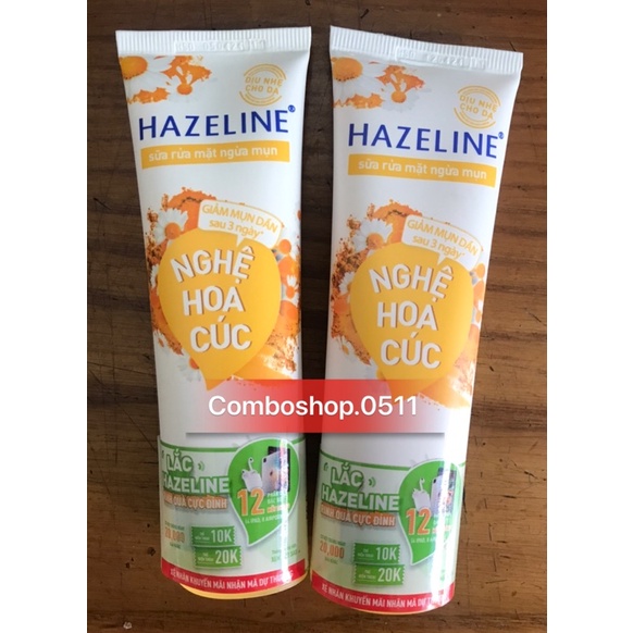 Sữa rửa mặt Hazeline 50g, 100g (xanh, hồng, vàng)