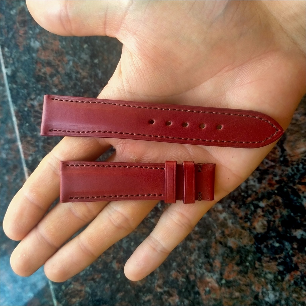 Dây đồng hồ bằng da thật giá rẻ Size20mm.
