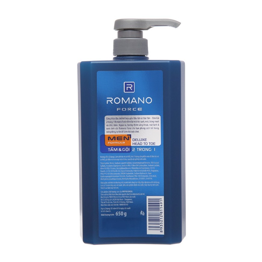 Tắm gội Romano Force 650g