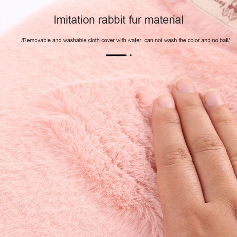 Bình Đựng Nước Nóng 1000ml Bằng Cao Su Phối Lông Màu Trơn Chống Nổ Chống Đau Có Thể Tháo Rời