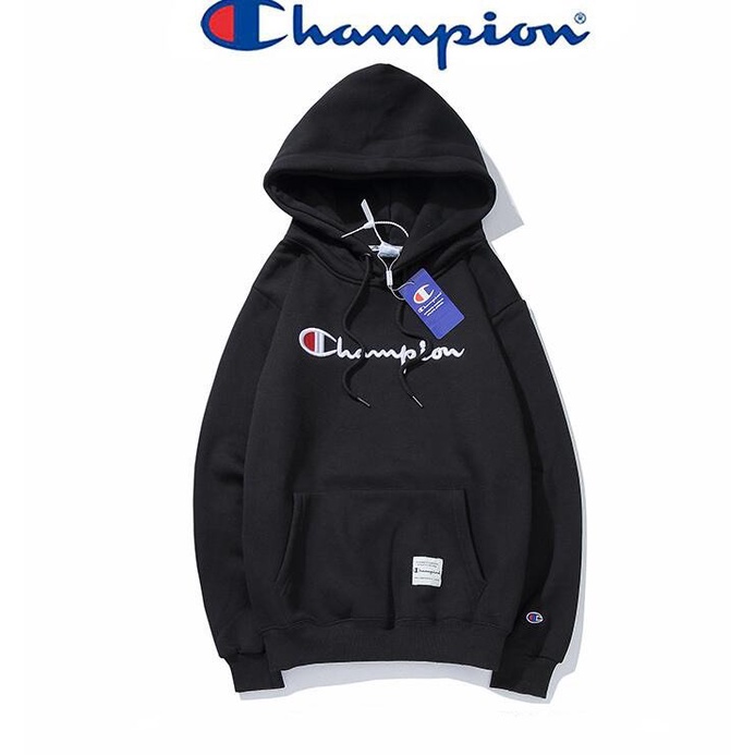 Hoodie Champion nỉ bông chữ thêu nổi cao cấp logo thêu tay Tubee shop