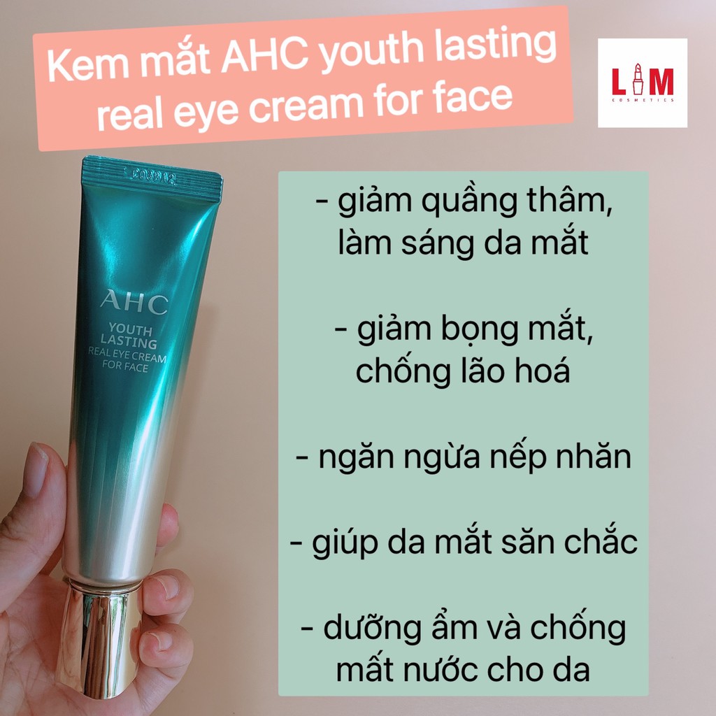 (Bản mới) Kem dưỡng mắt chống lão hóa và làm sáng AHC Youth Lasting 30ml [Chính Hãng]