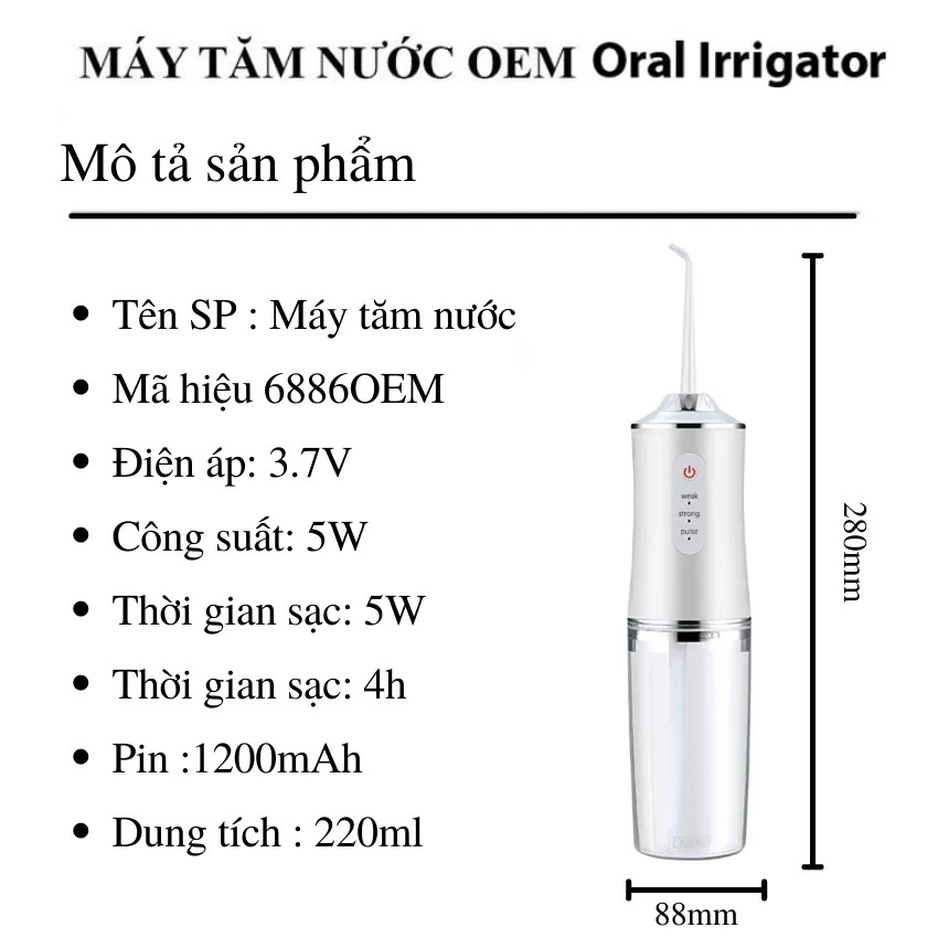 Máy tăm nước cầm tay Oral Irrigator hàng nhập khẩu Châu Âu  dùng để vệ sinh răng miệng | BigBuy360 - bigbuy360.vn