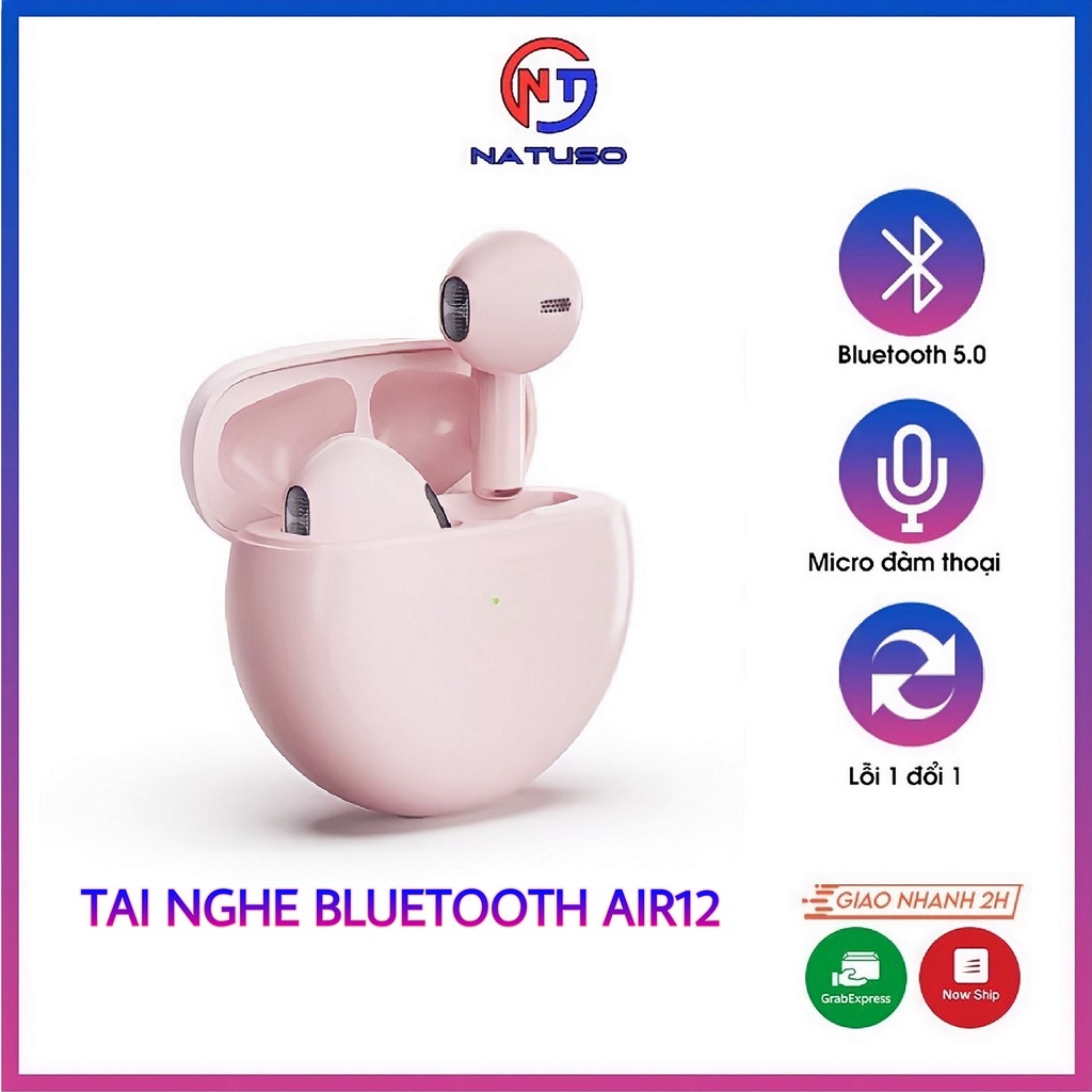 Tai nghe bluetooth không dây Air12 nút cảm ứng âm thanh HIFI có mic đàm thoại