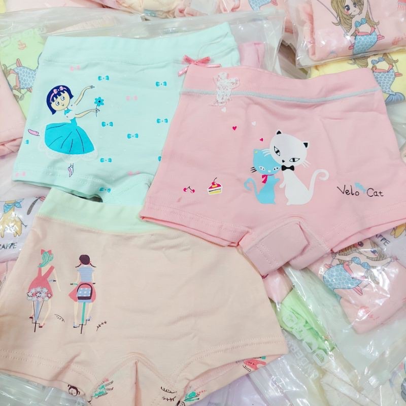 Combo 3 Quần Chip Đùi Bé Gái , Quần Lót Đùi Bé Gái Hoạ Tiết Chất Cotton Mát - Nhà Cam