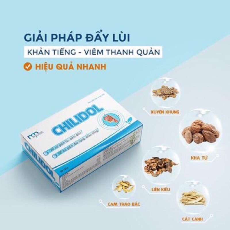 CHILIDOL hết viêm họng khàn tiếng viêm thanh quản hộp 30 viên