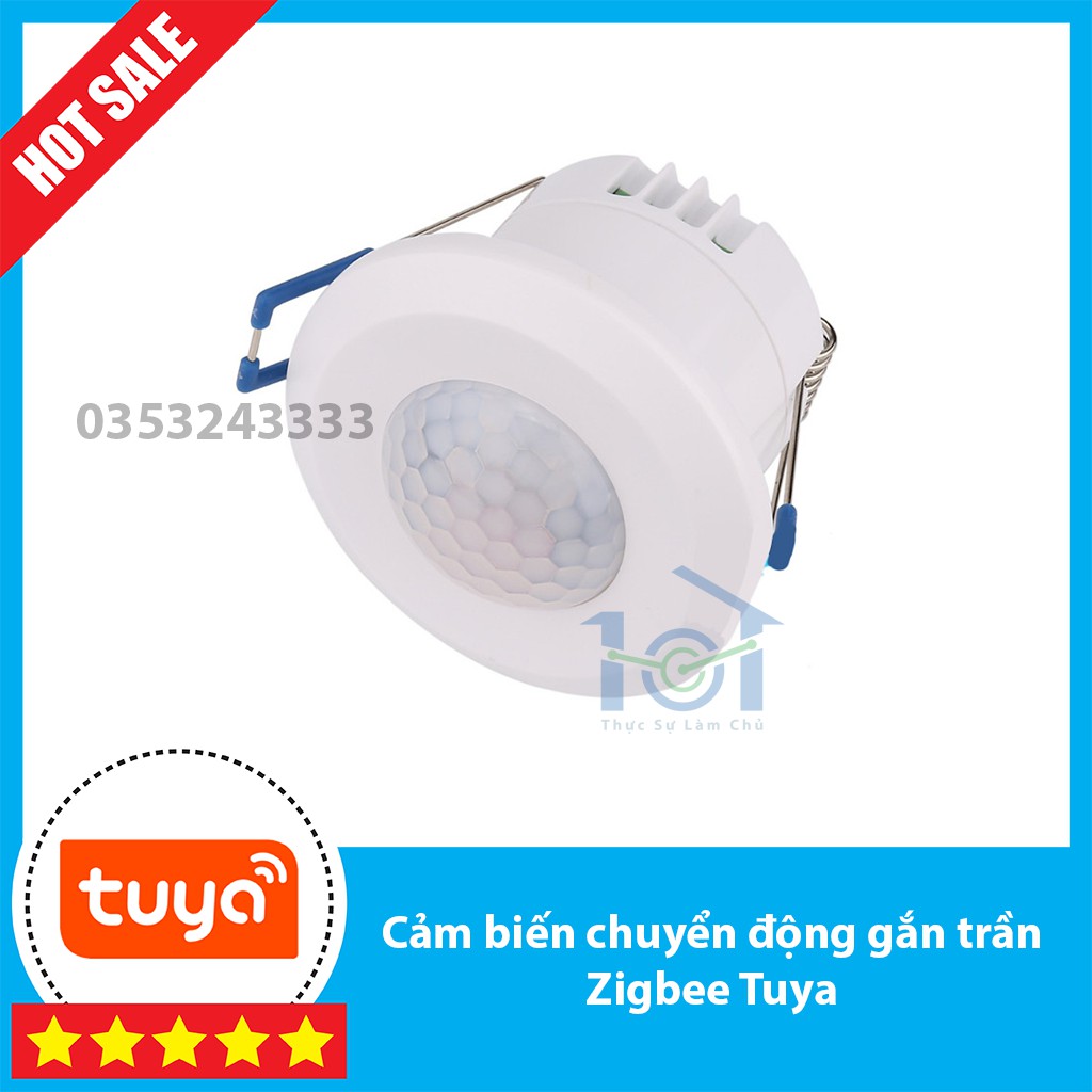 Cảm biến chuyển động Zigbee hệ Tuya /SmartLife - dùng pin hoặc nguồn 220V, phù hợp kết hợp ngữ cảnh với công tắc.