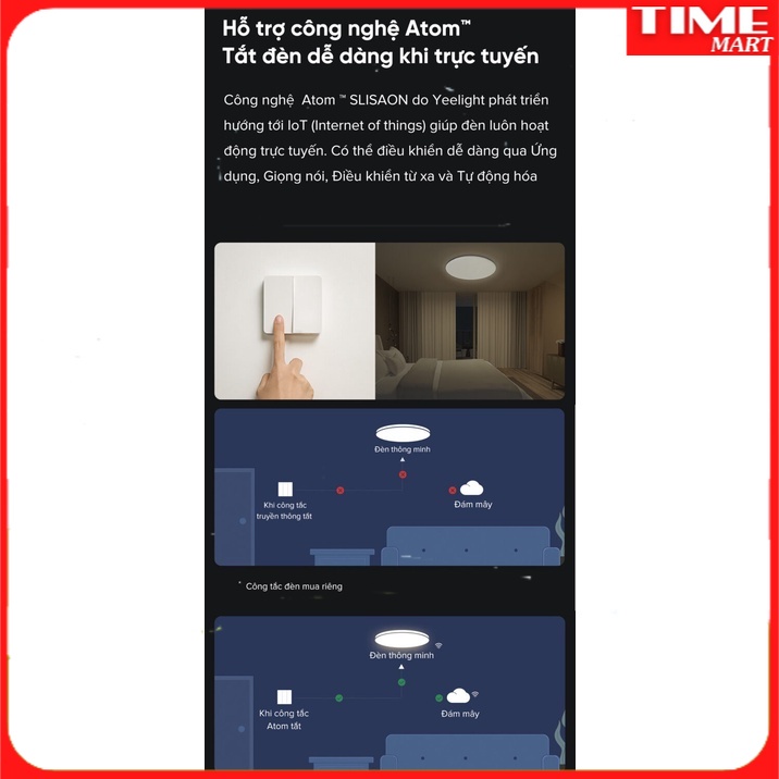 [UPDATE MODEL 2022] ĐÈN LED ỐP TRẦN THÔNG MINH PHIÊN BẢN ÁNH SAO A2101[TIME_MART siêu thị tiện ích gia đình]