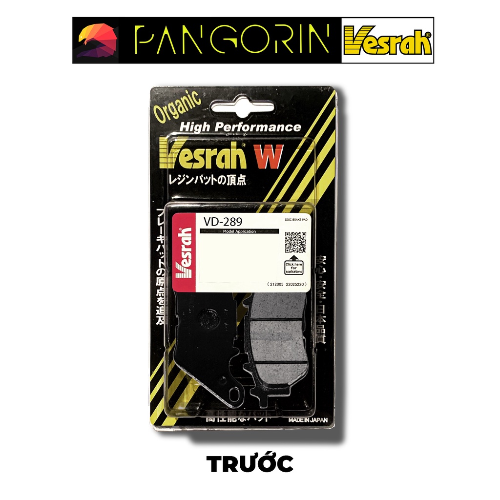 Vesrah - Bố thắng Má Phanh cho xe phân khối lớn mô tô Yamaha R3 bán kim loại Resin