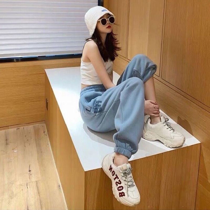 Bộ đồ thể thao mùa thu đông 2023 lót lông cừu dày dặn phong cách mới thời trang dễ phối đồ cho nữ