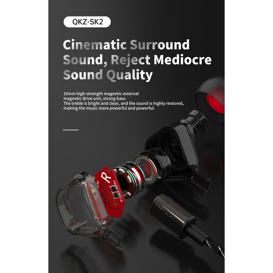 Tai Nghe Nhét Tai Chơi Game Có Dây Qkz Sk2