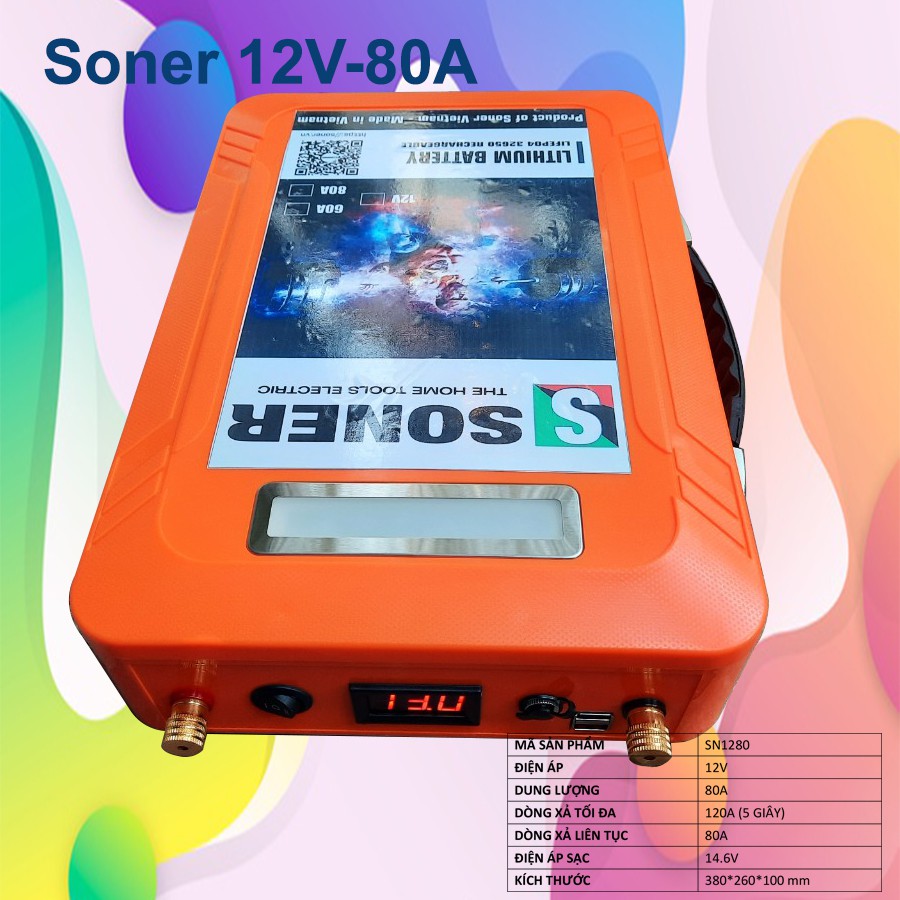 Pin Ắc quy lithium Soner 12V-80A