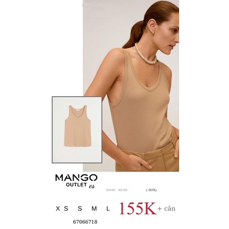 Áo thun ba lỗ Mango nữ | Hàng hiệu vợt Sale