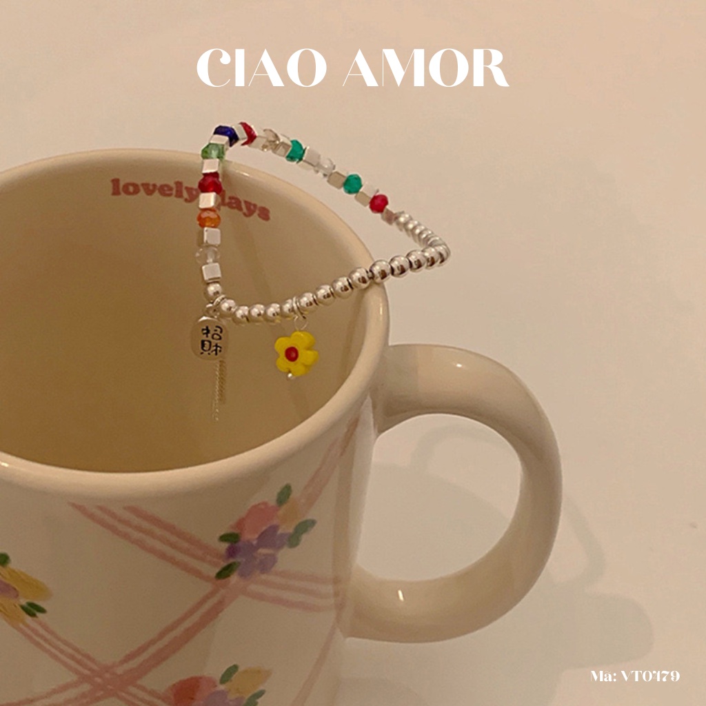 Vòng tay, lắc tay nữ hạt bạc mùa hè Trang sức Ciao Amor - VT0479