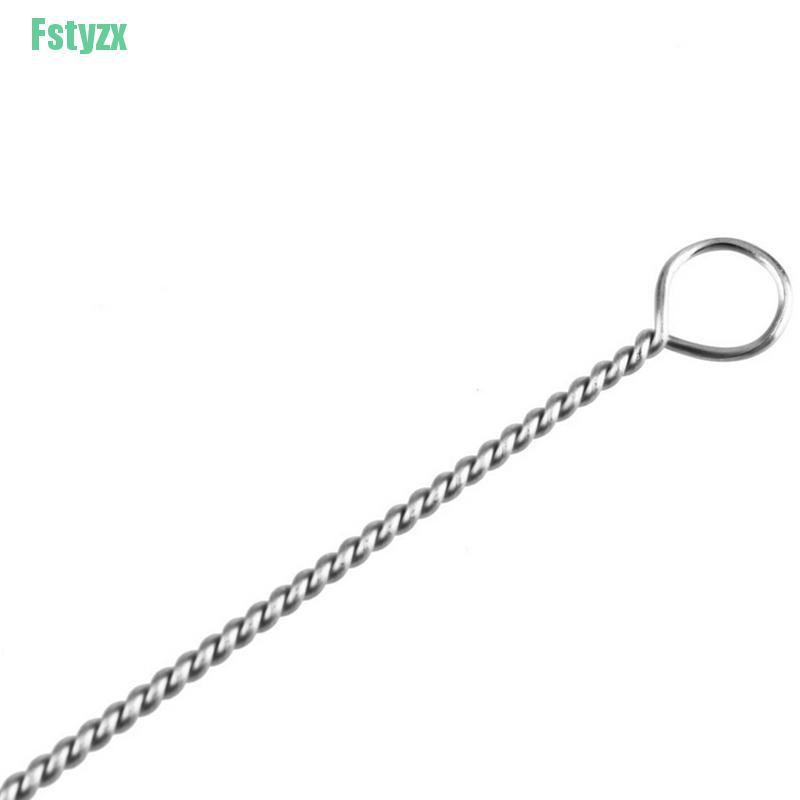 Fstyzx New 1 pcs Stainless Steel Nylon Straw Cleaning Cleaner Drinking Straws 17cm Brush