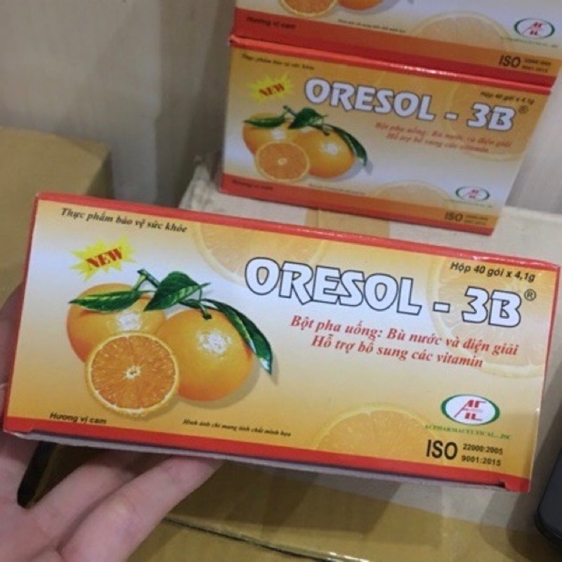 Bù nước và điện giải Oresol 3B vị cam dễ uống (hộp 40 gói) | Thế Giới Skin Care