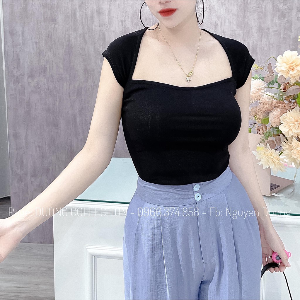 Áo cổ khoét cộc chất bozip nhiều màu xinh