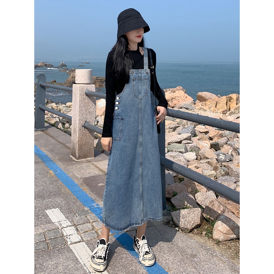 Yếm Váy Jeans Viole669 Jorm Dài Phong Cách Hàn Quốc Hàng Có Sẵn Y1