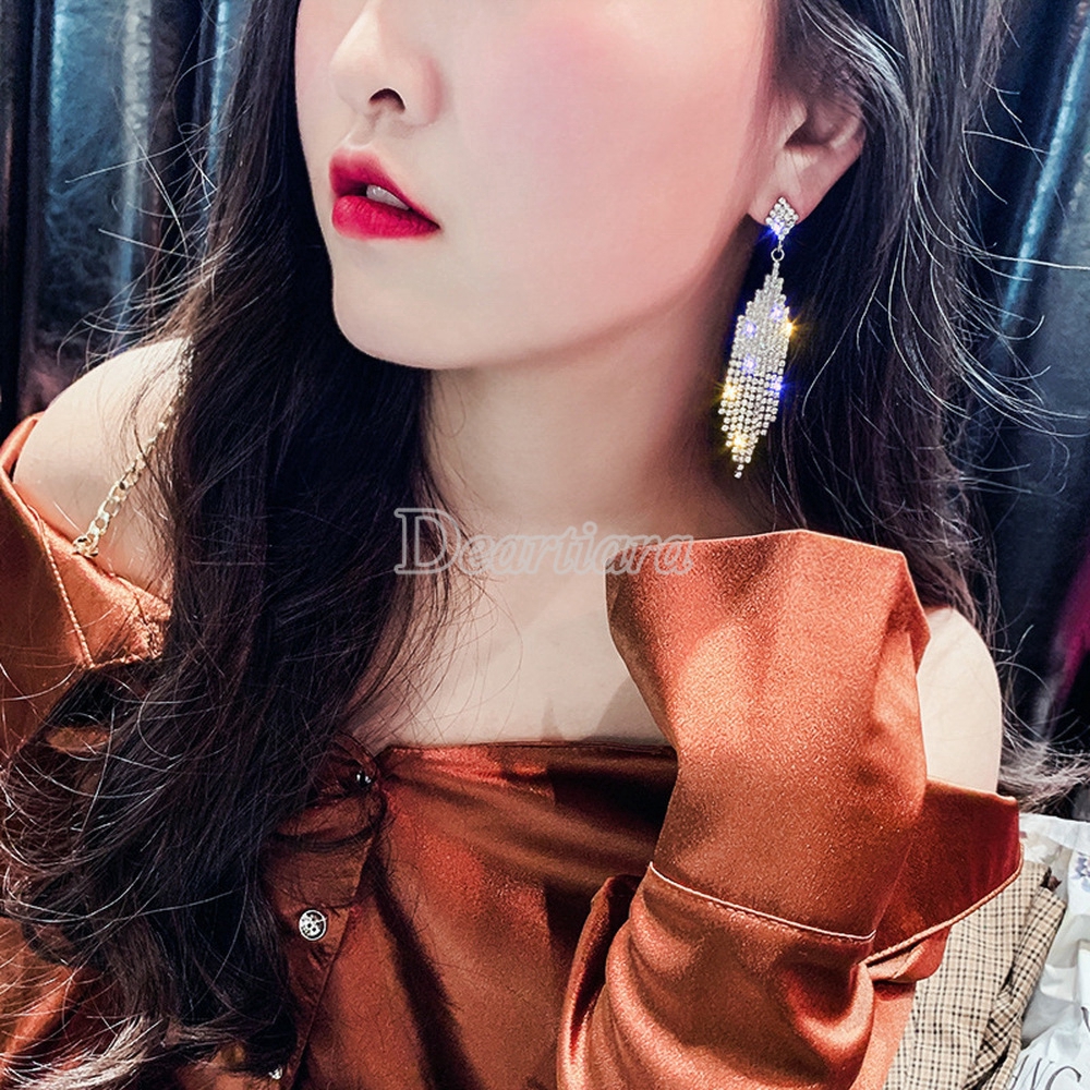 Bông tai mạ bạc 925 đính đá sang trọng cho nữ